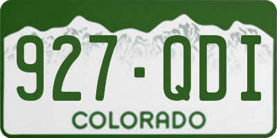 CO license plate 927QDI