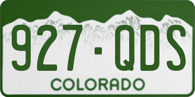 CO license plate 927QDS