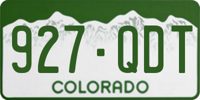 CO license plate 927QDT
