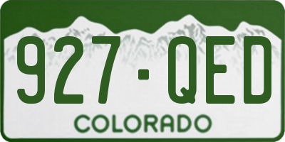 CO license plate 927QED