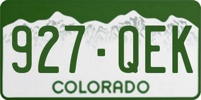 CO license plate 927QEK