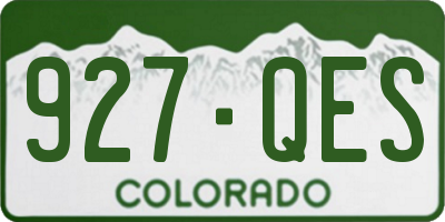 CO license plate 927QES