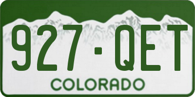 CO license plate 927QET