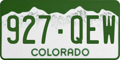 CO license plate 927QEW