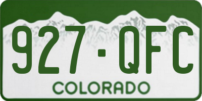 CO license plate 927QFC