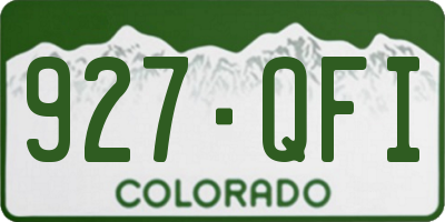 CO license plate 927QFI