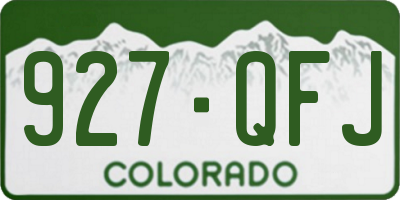 CO license plate 927QFJ