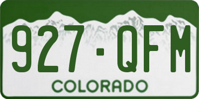CO license plate 927QFM