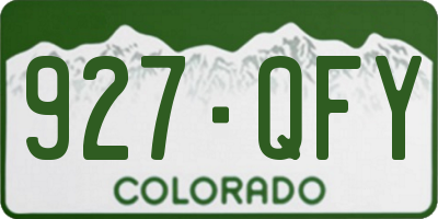 CO license plate 927QFY
