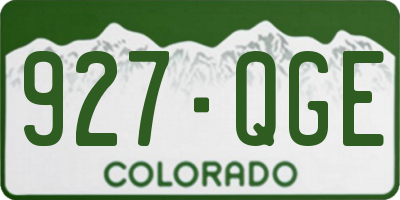 CO license plate 927QGE