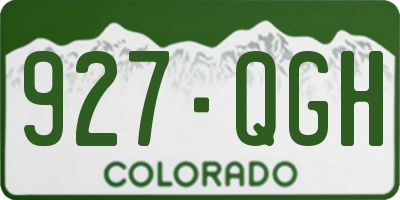 CO license plate 927QGH