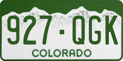 CO license plate 927QGK