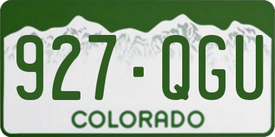 CO license plate 927QGU