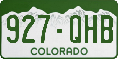 CO license plate 927QHB
