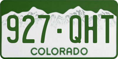 CO license plate 927QHT