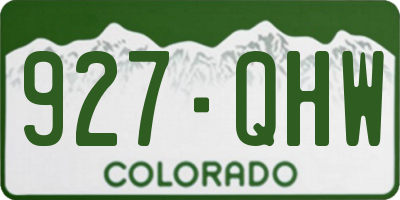 CO license plate 927QHW