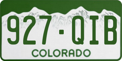 CO license plate 927QIB