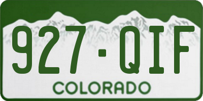 CO license plate 927QIF