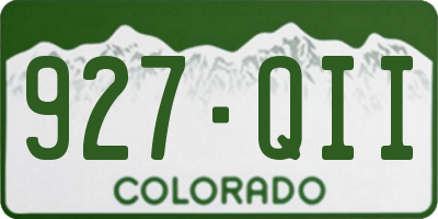 CO license plate 927QII