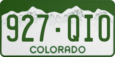 CO license plate 927QIO