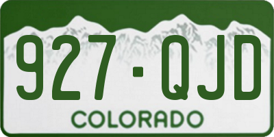 CO license plate 927QJD