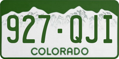 CO license plate 927QJI