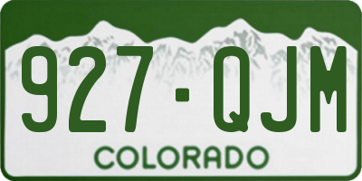 CO license plate 927QJM