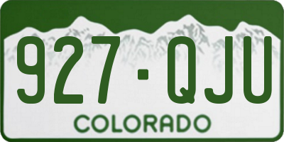 CO license plate 927QJU
