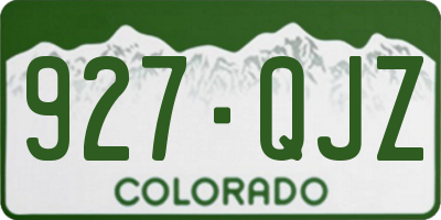 CO license plate 927QJZ