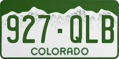 CO license plate 927QLB