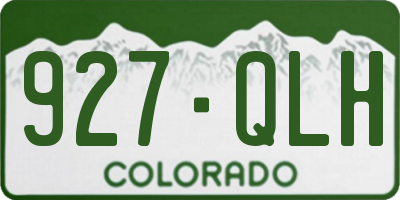 CO license plate 927QLH