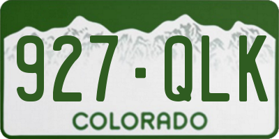 CO license plate 927QLK