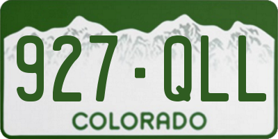 CO license plate 927QLL