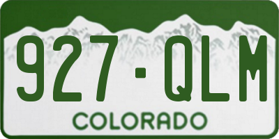 CO license plate 927QLM