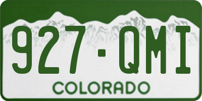 CO license plate 927QMI
