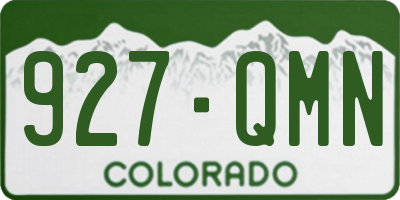 CO license plate 927QMN