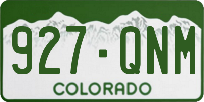 CO license plate 927QNM