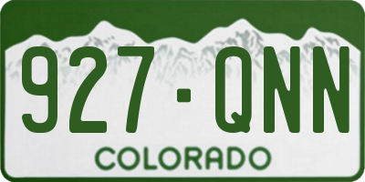 CO license plate 927QNN