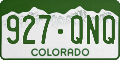 CO license plate 927QNQ