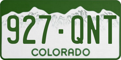 CO license plate 927QNT