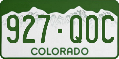 CO license plate 927QOC
