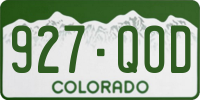 CO license plate 927QOD
