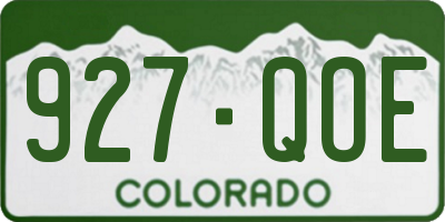 CO license plate 927QOE