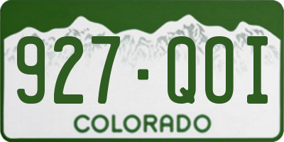 CO license plate 927QOI