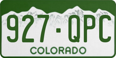 CO license plate 927QPC