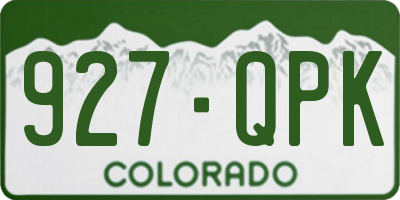 CO license plate 927QPK