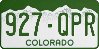 CO license plate 927QPR