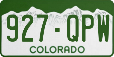 CO license plate 927QPW