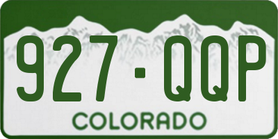 CO license plate 927QQP