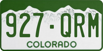 CO license plate 927QRM